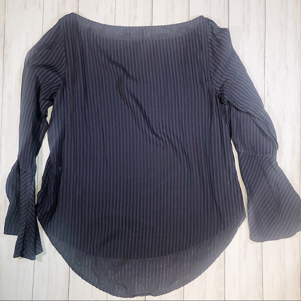 Anthropology Bella Dahl Shadow Stripe Bell Sleeve - Picture 2 of 5